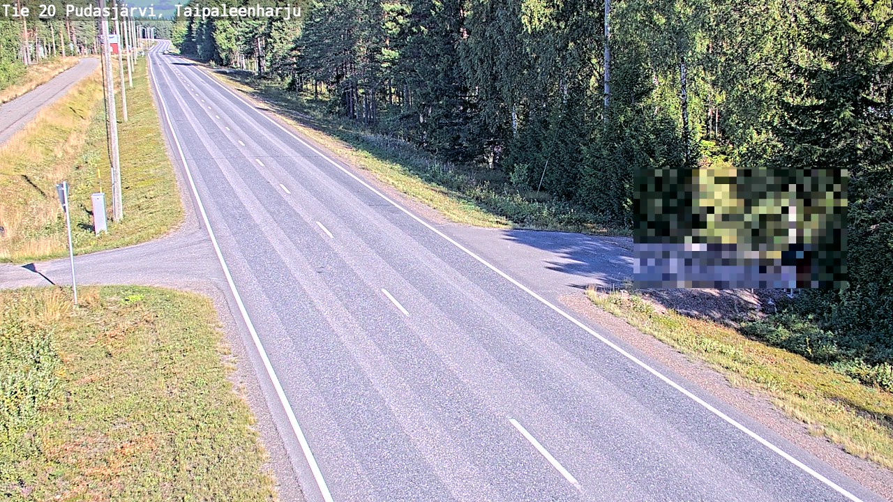 Weather Camera Image Väg 20 Pudasjärvi, Taipaleenharju, Pudasjärvi, Pohjois-Pohjanmaa