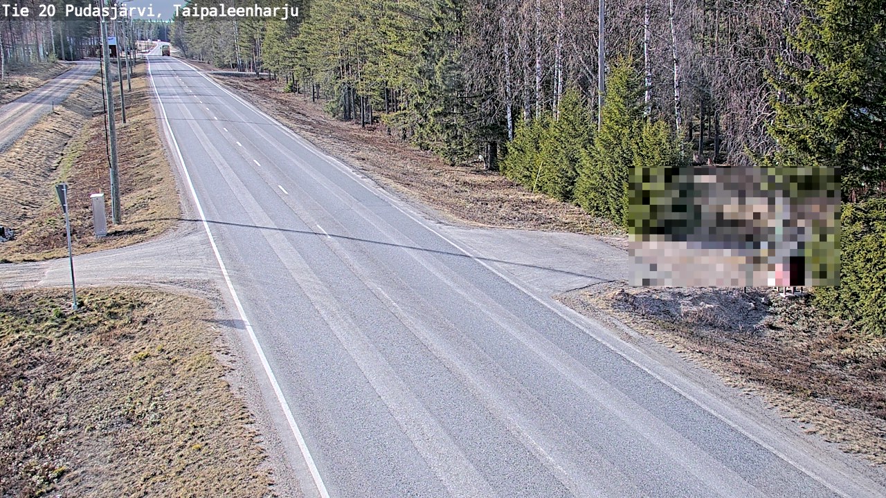 Weather Camera Image Road 20 Pudasjärvi, Taipaleenharju, Pudasjärvi, Pohjois-Pohjanmaa
