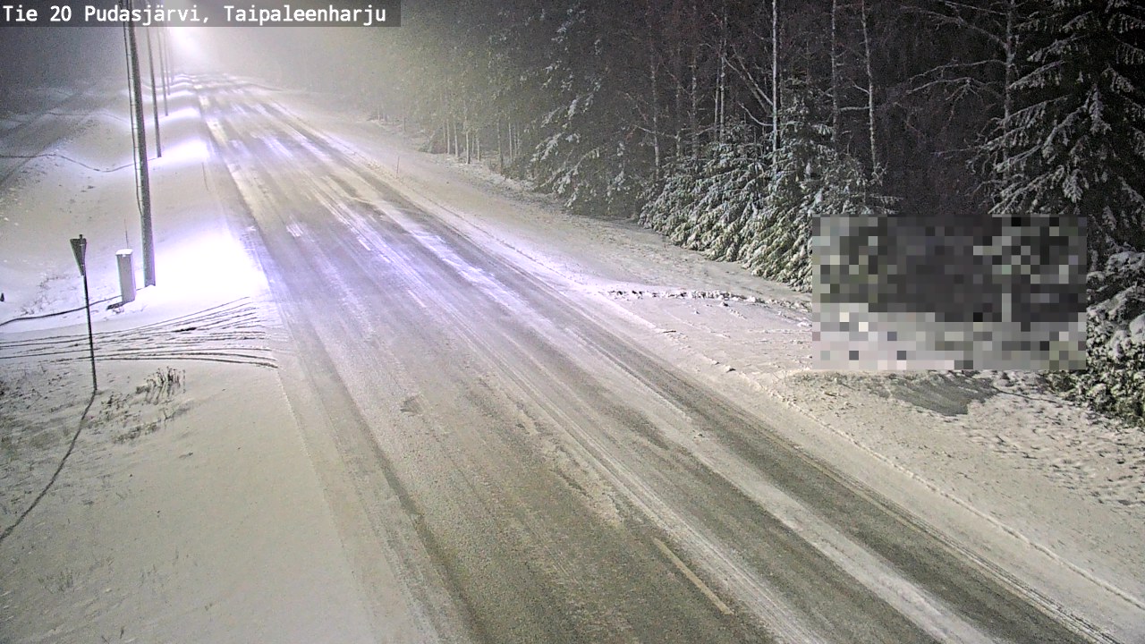 Weather Camera Image Road 20 Pudasjärvi, Taipaleenharju, Pudasjärvi, Pohjois-Pohjanmaa