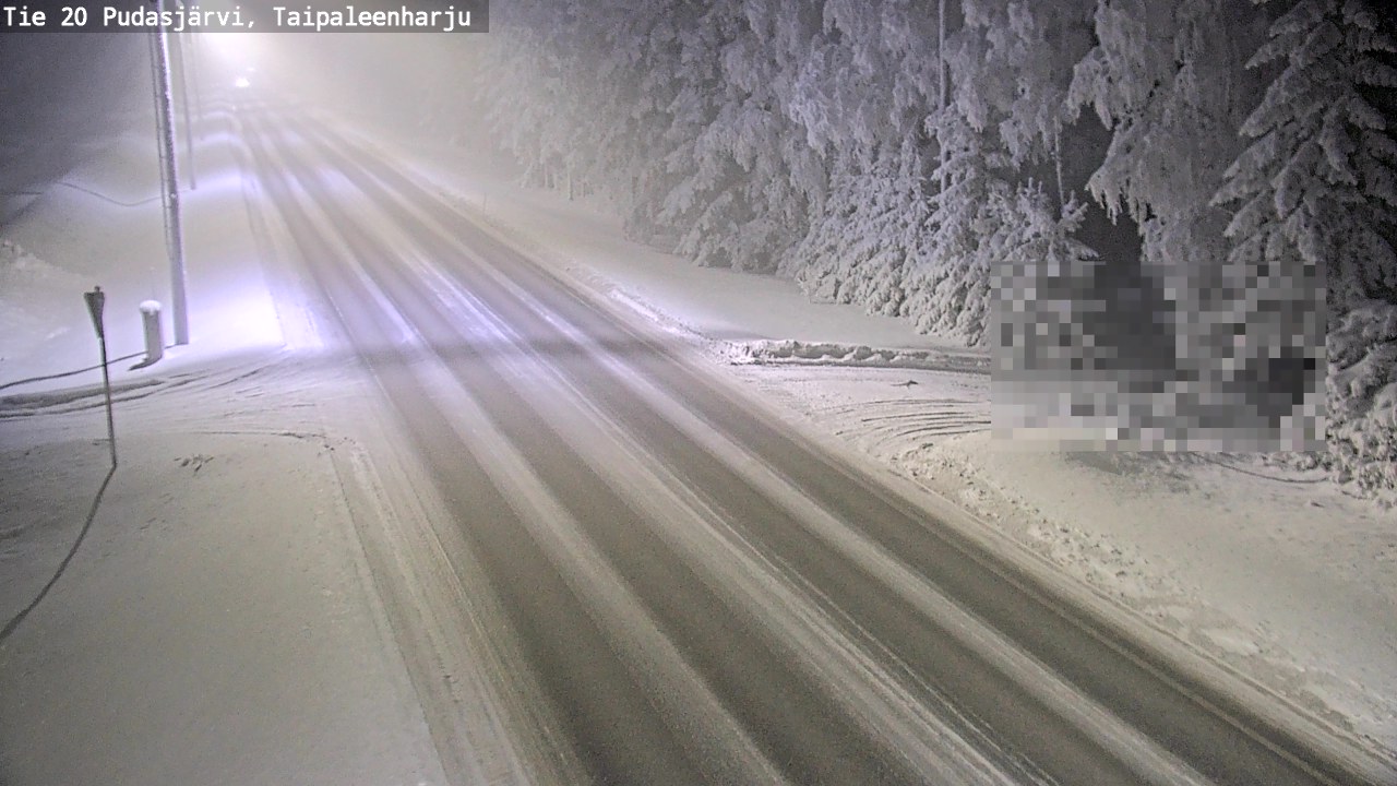 Weather Camera Image Road 20 Pudasjärvi, Taipaleenharju, Pudasjärvi, Pohjois-Pohjanmaa