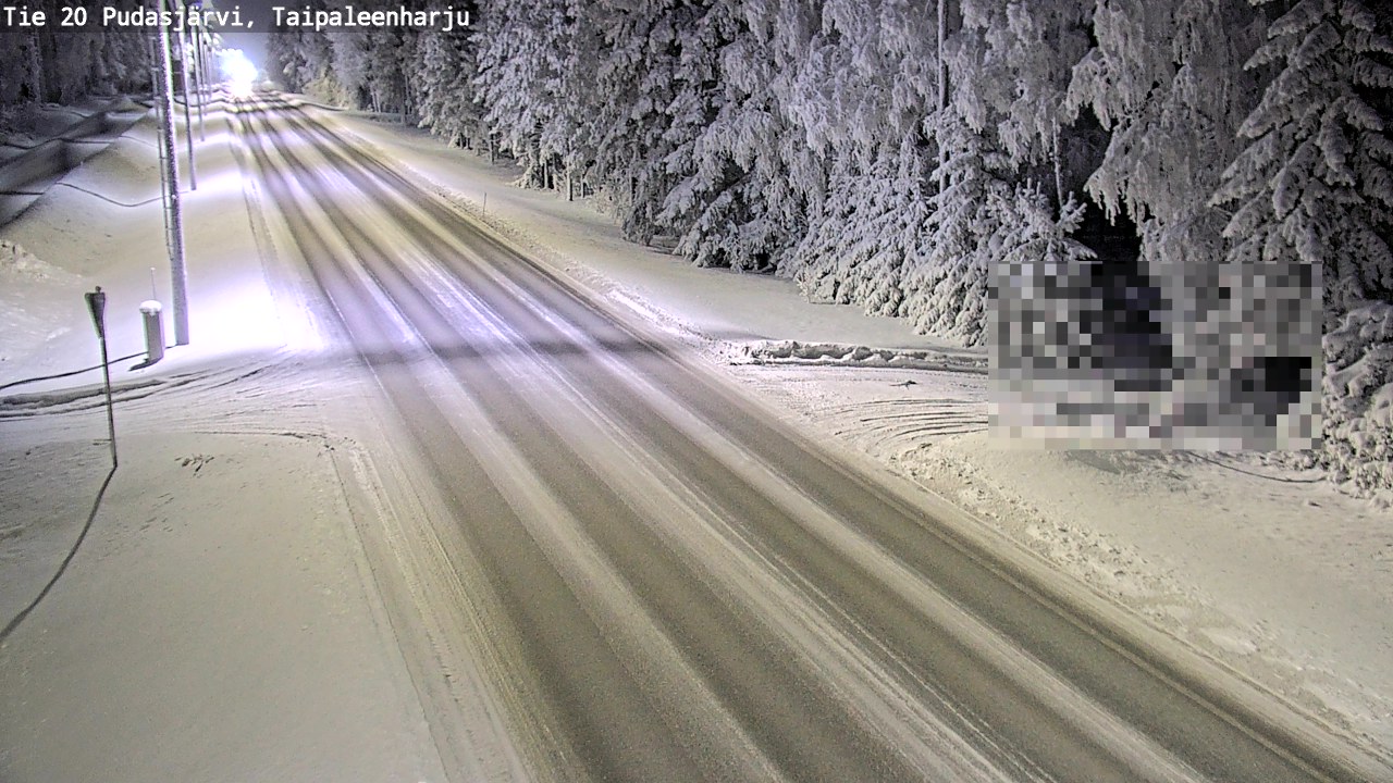Weather Camera Image Road 20 Pudasjärvi, Taipaleenharju, Pudasjärvi, Pohjois-Pohjanmaa