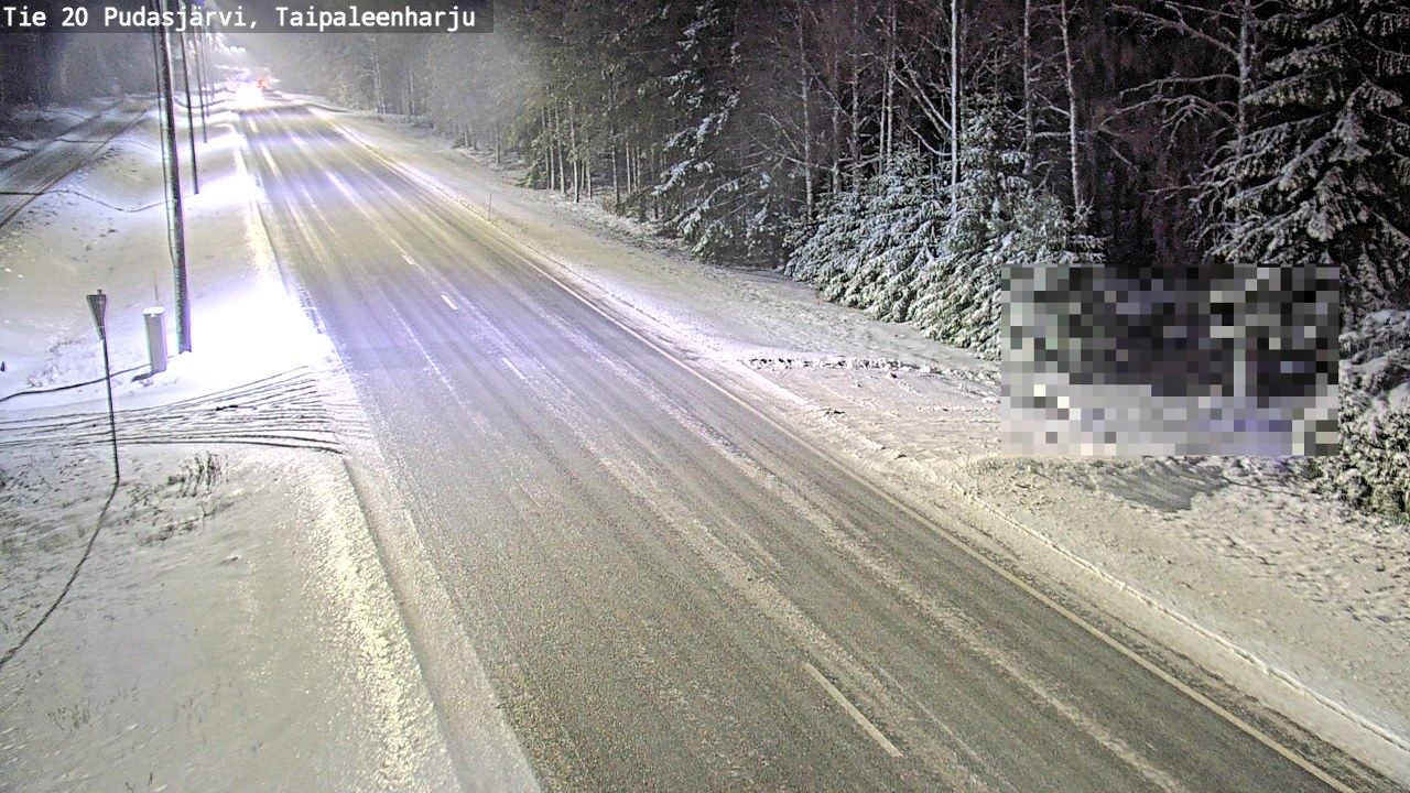 Weather Camera Image Road 20 Pudasjärvi, Taipaleenharju, Pudasjärvi, Pohjois-Pohjanmaa