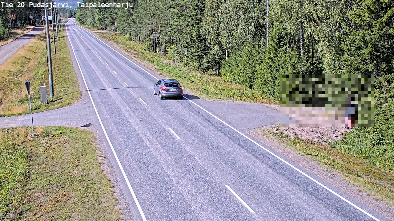Weather Camera Image Road 20 Pudasjärvi, Taipaleenharju, Pudasjärvi, Pohjois-Pohjanmaa