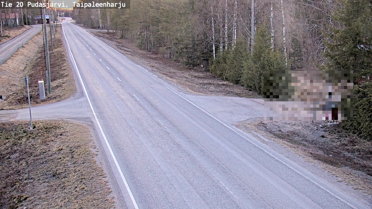 Weather Camera Image Road 20 Pudasjärvi, Taipaleenharju, Pudasjärvi, Pohjois-Pohjanmaa