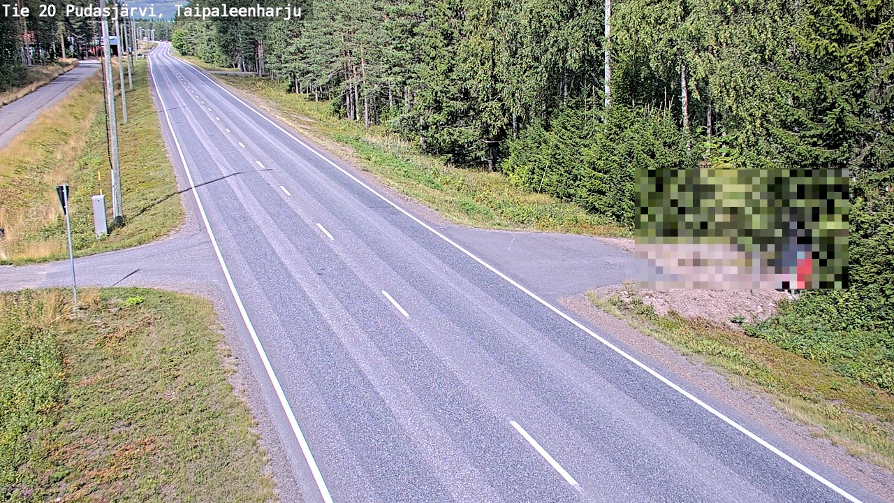 Weather Camera Image Väg 20 Pudasjärvi, Taipaleenharju, Pudasjärvi, Pohjois-Pohjanmaa