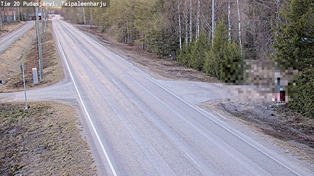 Weather Camera Image Road 20 Pudasjärvi, Taipaleenharju, Pudasjärvi, Pohjois-Pohjanmaa
