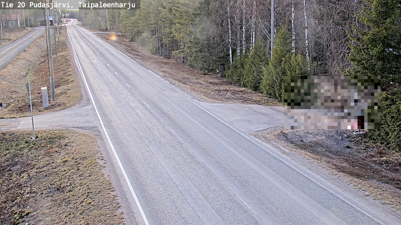 Weather Camera Image Road 20 Pudasjärvi, Taipaleenharju, Pudasjärvi, Pohjois-Pohjanmaa