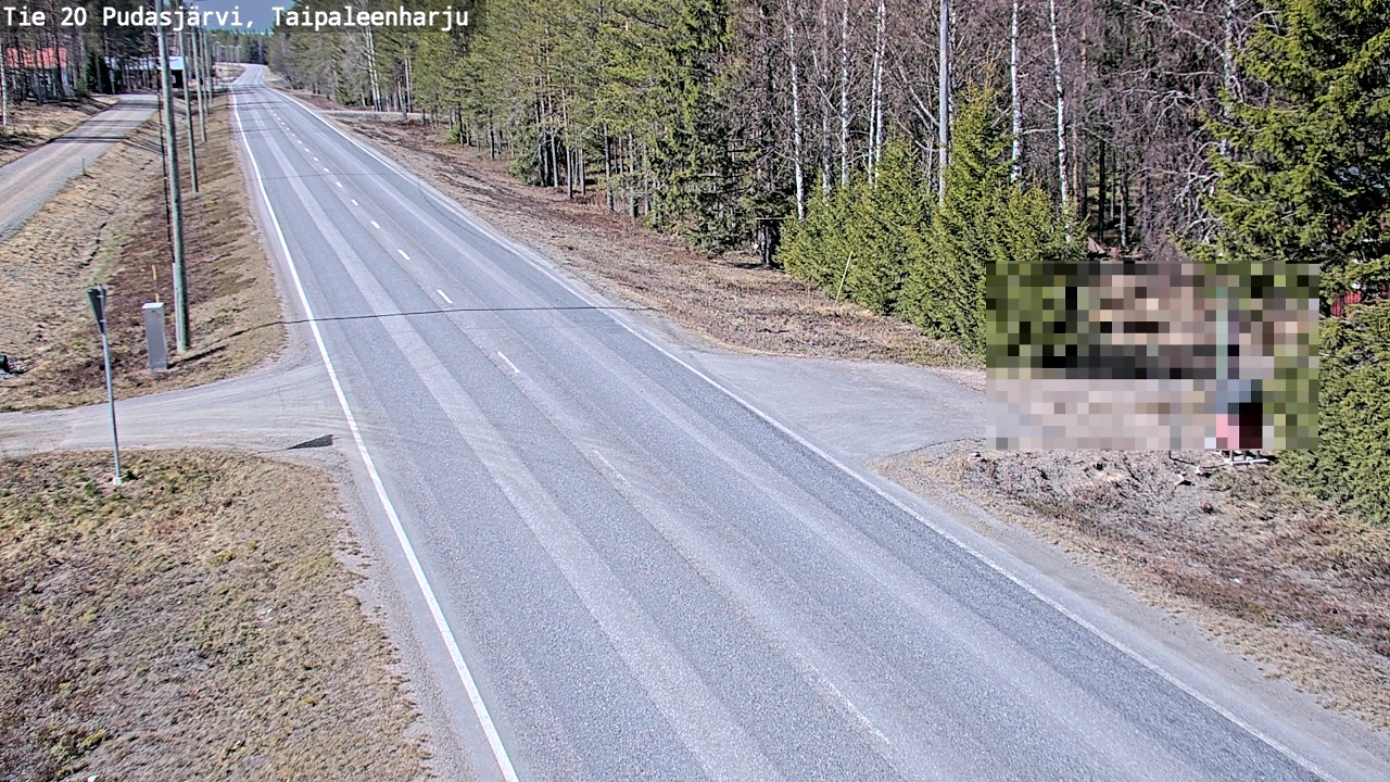Weather Camera Image Road 20 Pudasjärvi, Taipaleenharju, Pudasjärvi, Pohjois-Pohjanmaa