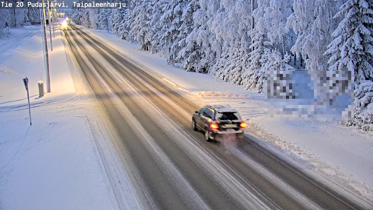 Weather Camera Image Road 20 Pudasjärvi, Taipaleenharju, Pudasjärvi, Pohjois-Pohjanmaa