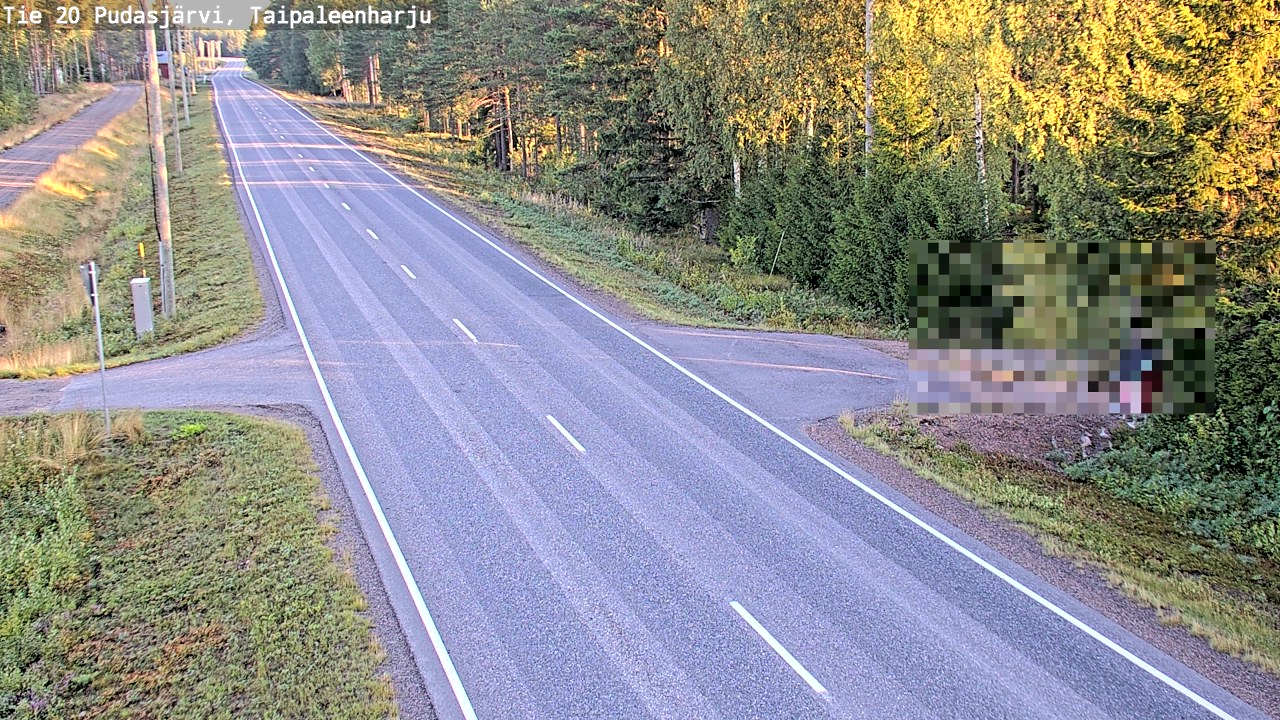 Weather Camera Image Väg 20 Pudasjärvi, Taipaleenharju, Pudasjärvi, Pohjois-Pohjanmaa