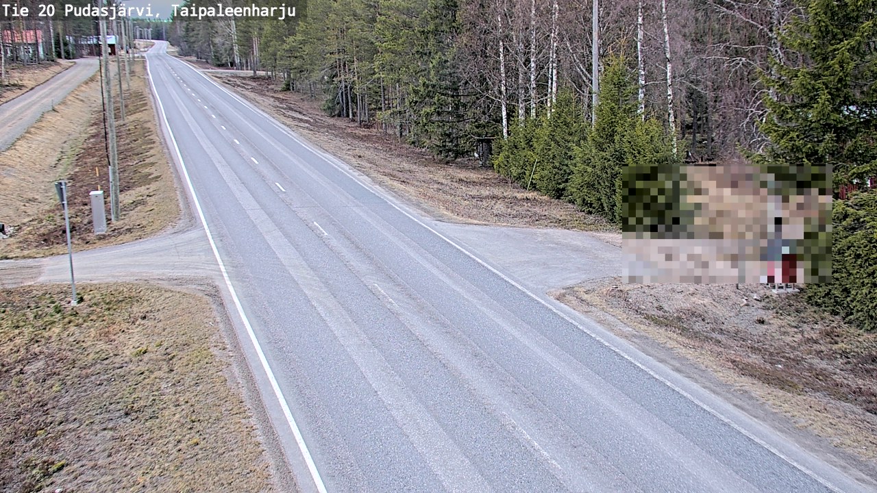 Weather Camera Image Väg 20 Pudasjärvi, Taipaleenharju, Pudasjärvi, Pohjois-Pohjanmaa