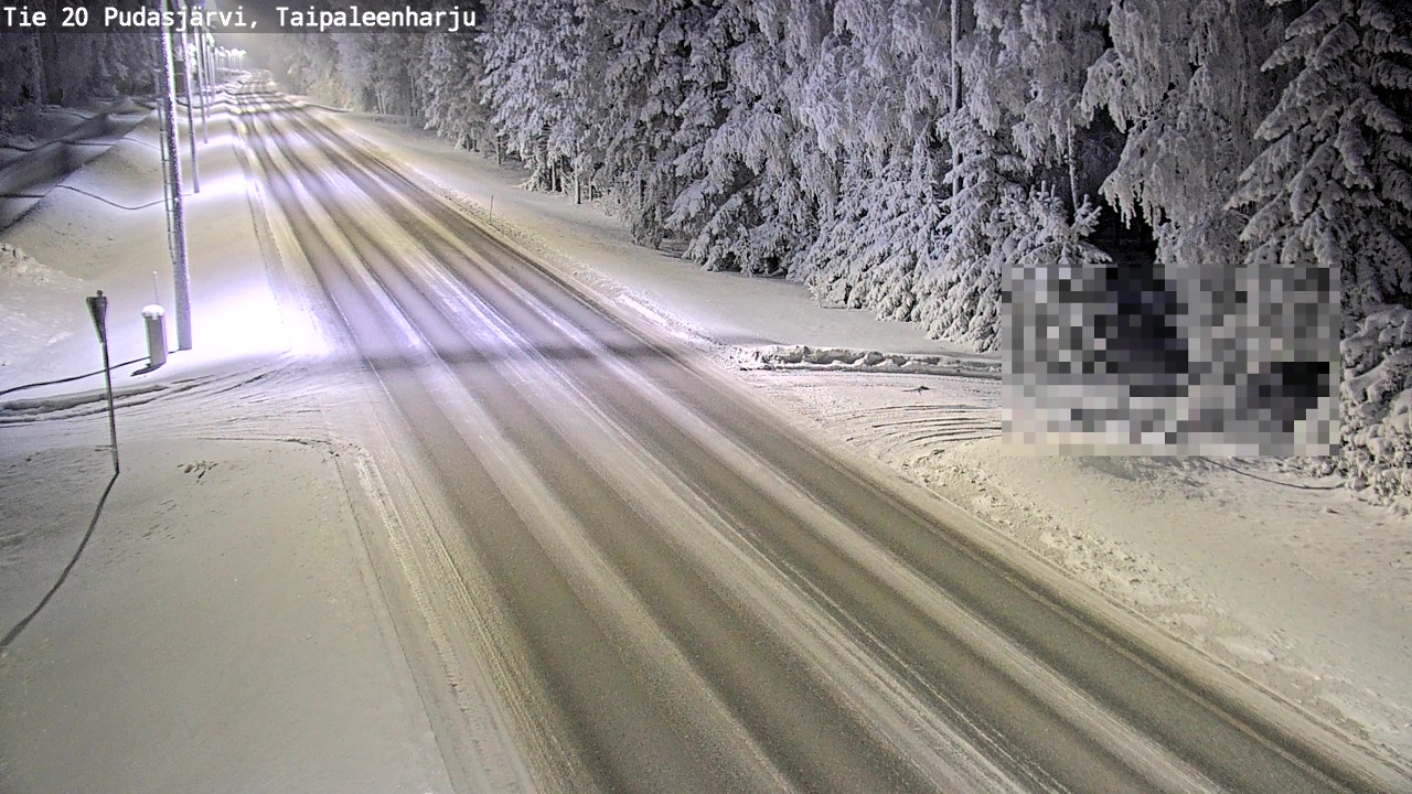Weather Camera Image Road 20 Pudasjärvi, Taipaleenharju, Pudasjärvi, Pohjois-Pohjanmaa