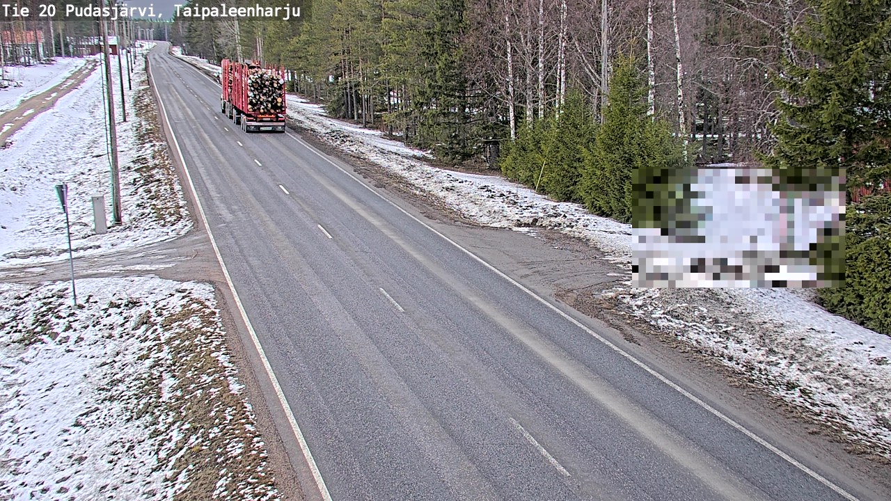 Weather Camera Image Väg 20 Pudasjärvi, Taipaleenharju, Pudasjärvi, Pohjois-Pohjanmaa