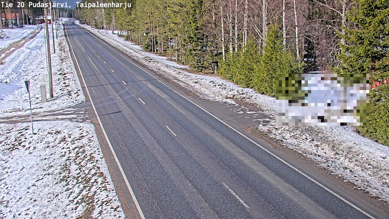 Weather Camera Image Väg 20 Pudasjärvi, Taipaleenharju, Pudasjärvi, Pohjois-Pohjanmaa