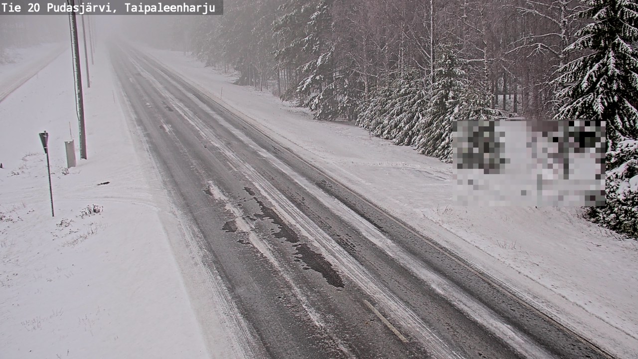 Weather Camera Image Road 20 Pudasjärvi, Taipaleenharju, Pudasjärvi, Pohjois-Pohjanmaa