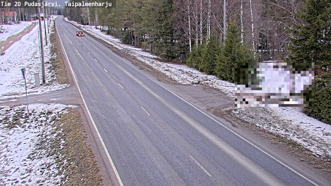 Weather Camera Image Väg 20 Pudasjärvi, Taipaleenharju, Pudasjärvi, Pohjois-Pohjanmaa