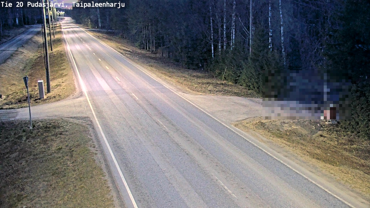Weather Camera Image Road 20 Pudasjärvi, Taipaleenharju, Pudasjärvi, Pohjois-Pohjanmaa