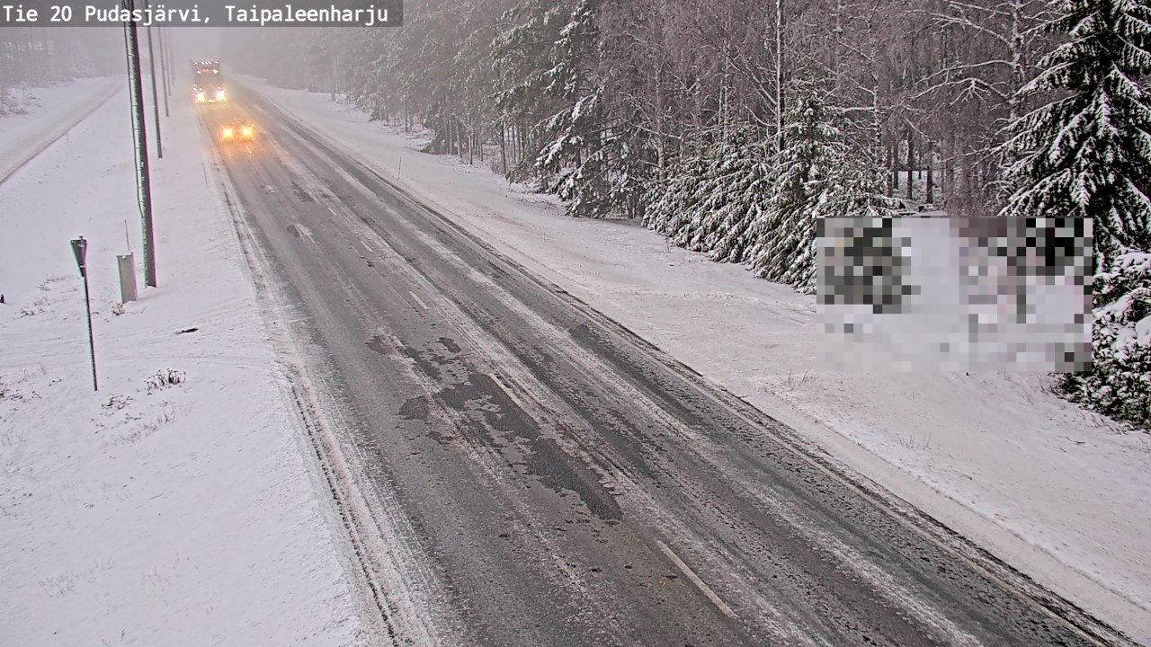 Weather Camera Image Road 20 Pudasjärvi, Taipaleenharju, Pudasjärvi, Pohjois-Pohjanmaa