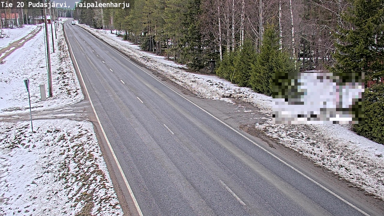 Weather Camera Image Väg 20 Pudasjärvi, Taipaleenharju, Pudasjärvi, Pohjois-Pohjanmaa
