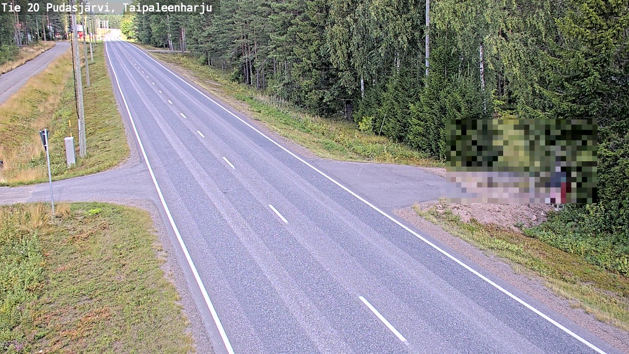 Weather Camera Image Väg 20 Pudasjärvi, Taipaleenharju, Pudasjärvi, Pohjois-Pohjanmaa