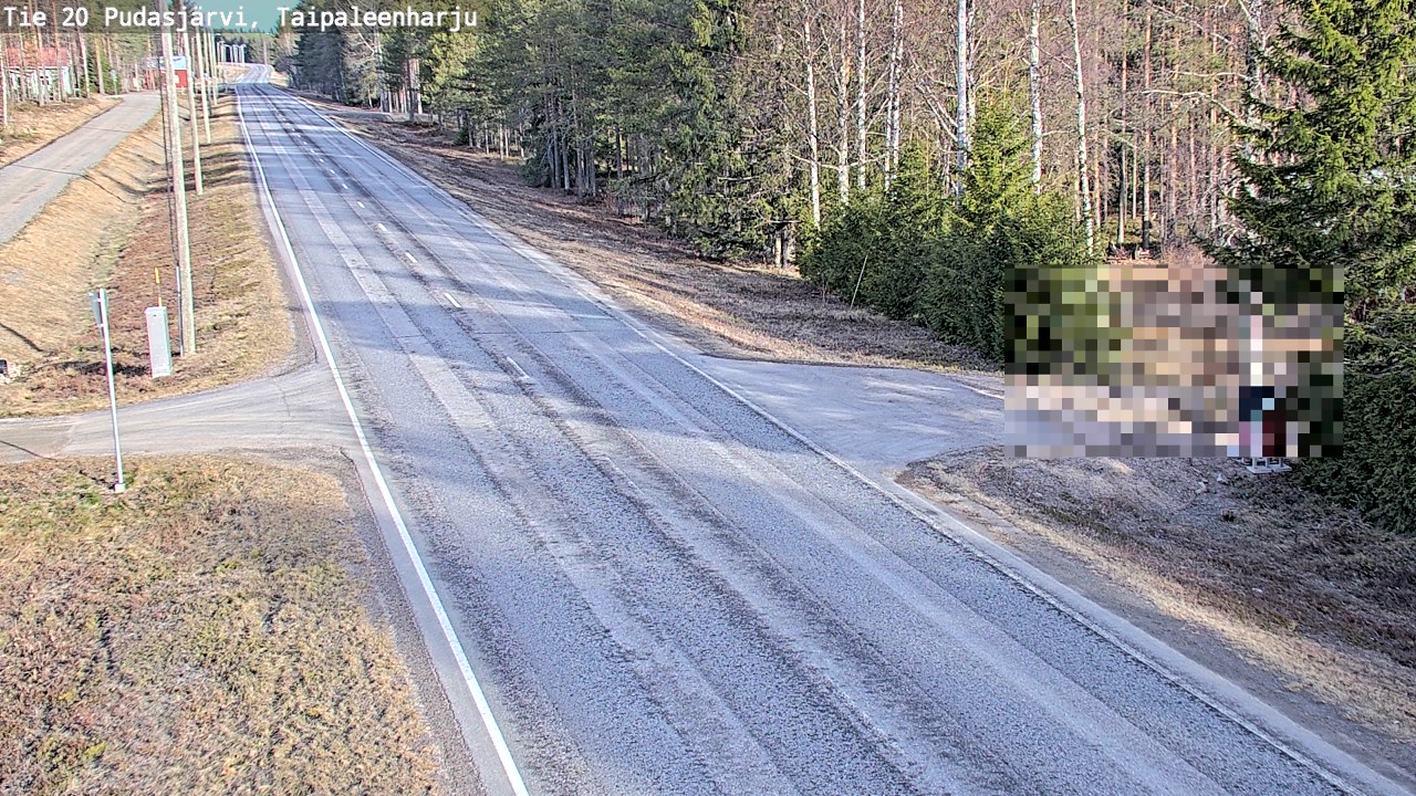 Weather Camera Image Road 20 Pudasjärvi, Taipaleenharju, Pudasjärvi, Pohjois-Pohjanmaa
