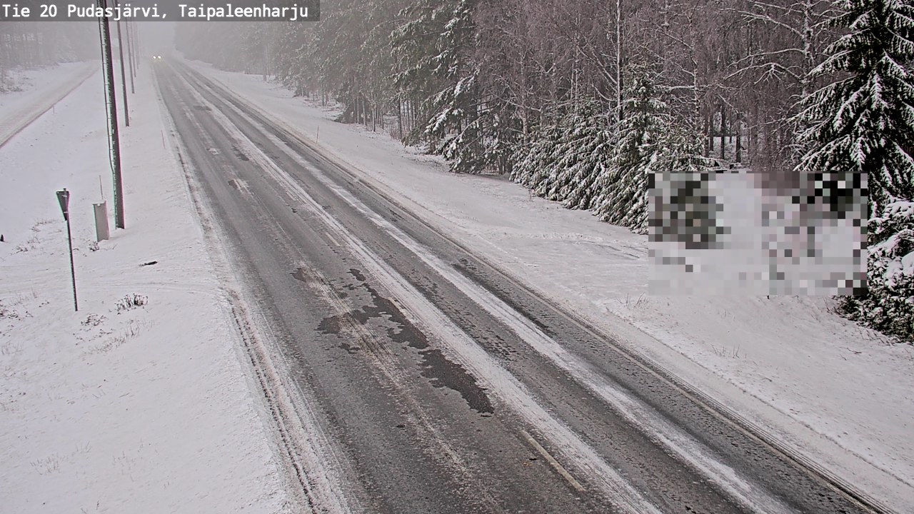 Weather Camera Image Road 20 Pudasjärvi, Taipaleenharju, Pudasjärvi, Pohjois-Pohjanmaa