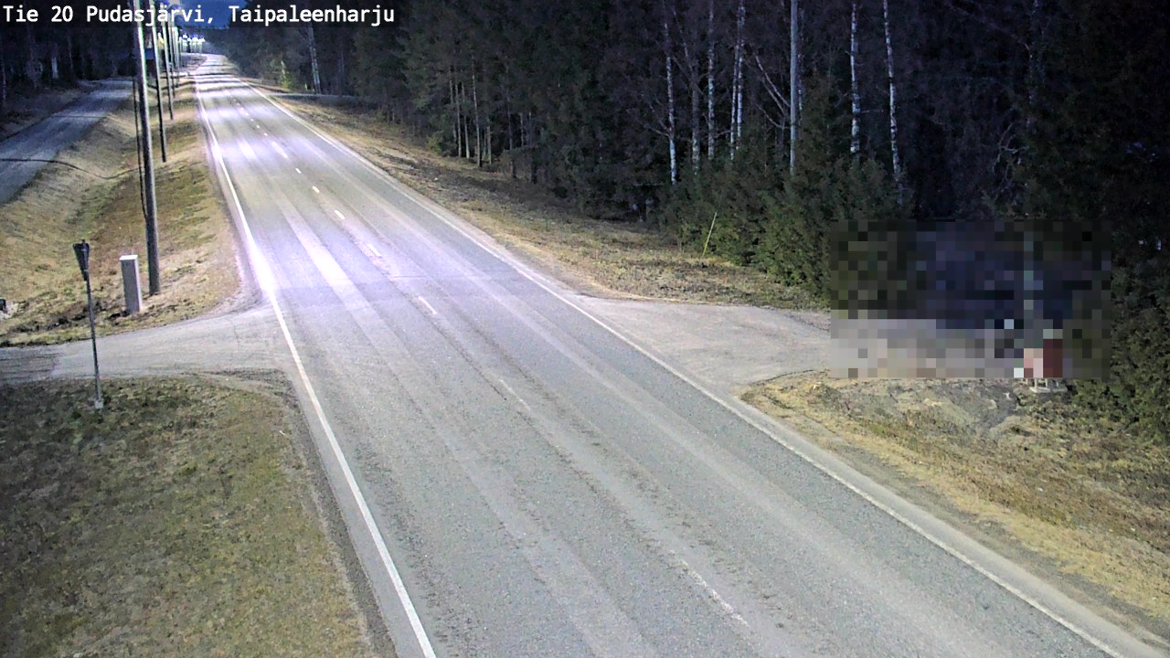 Weather Camera Image Road 20 Pudasjärvi, Taipaleenharju, Pudasjärvi, Pohjois-Pohjanmaa
