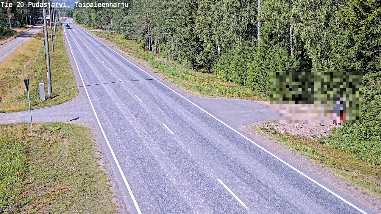 Weather Camera Image Väg 20 Pudasjärvi, Taipaleenharju, Pudasjärvi, Pohjois-Pohjanmaa