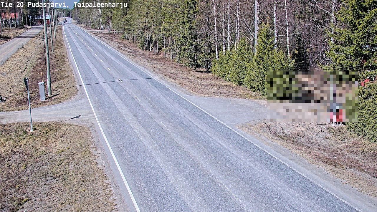 Weather Camera Image Road 20 Pudasjärvi, Taipaleenharju, Pudasjärvi, Pohjois-Pohjanmaa
