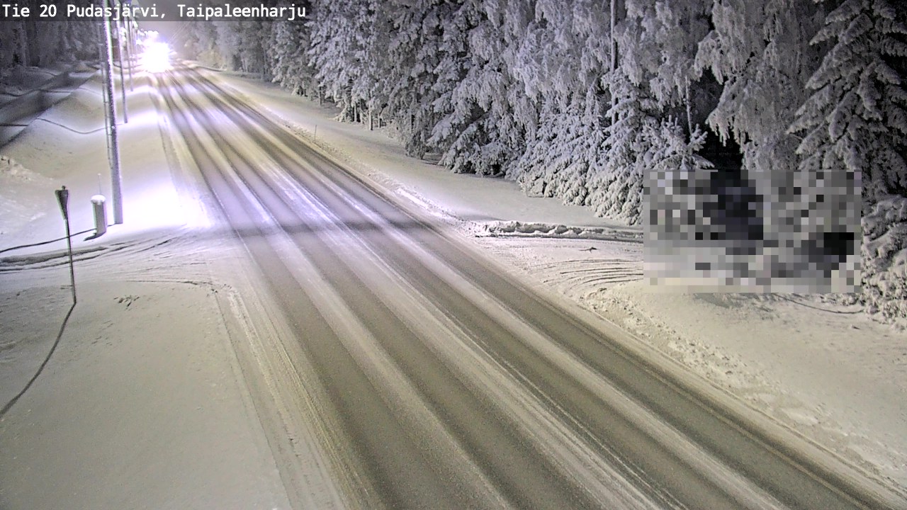 Weather Camera Image Road 20 Pudasjärvi, Taipaleenharju, Pudasjärvi, Pohjois-Pohjanmaa