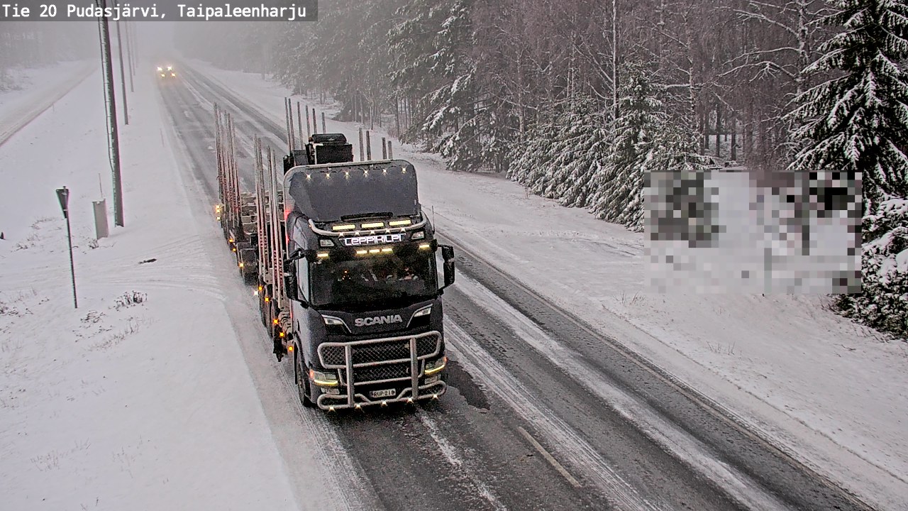 Weather Camera Image Road 20 Pudasjärvi, Taipaleenharju, Pudasjärvi, Pohjois-Pohjanmaa