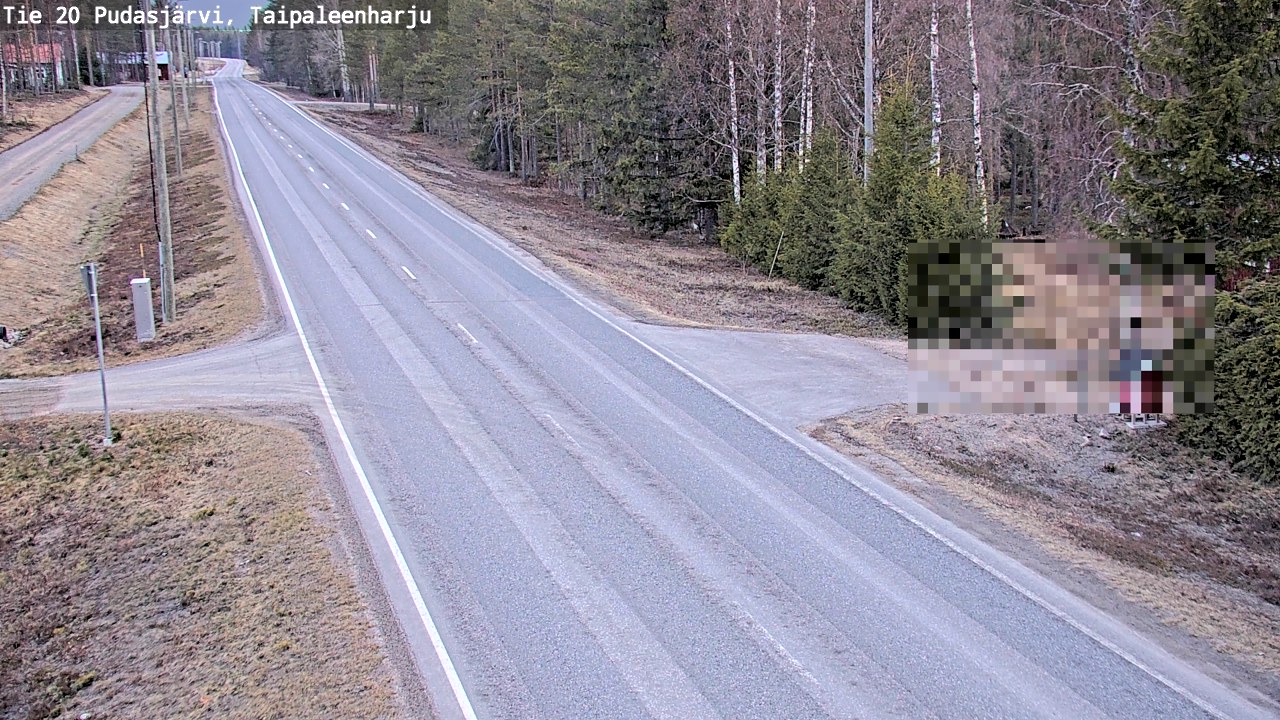 Weather Camera Image Road 20 Pudasjärvi, Taipaleenharju, Pudasjärvi, Pohjois-Pohjanmaa