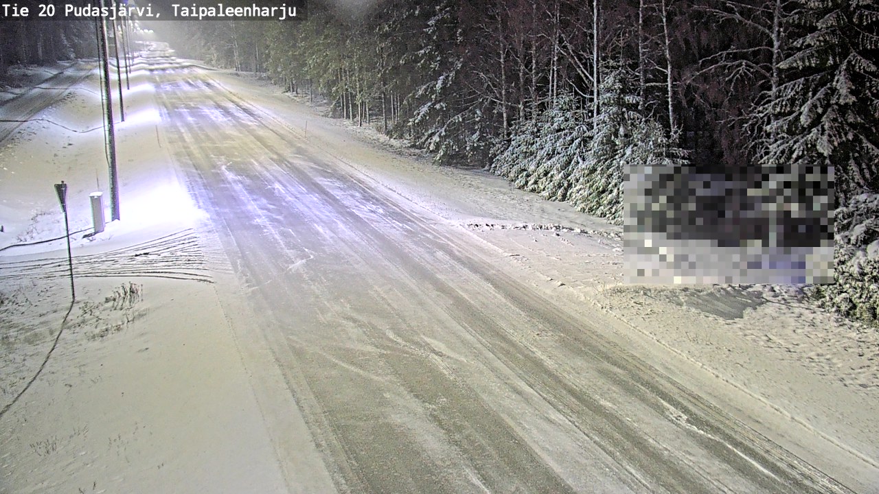 Weather Camera Image Road 20 Pudasjärvi, Taipaleenharju, Pudasjärvi, Pohjois-Pohjanmaa