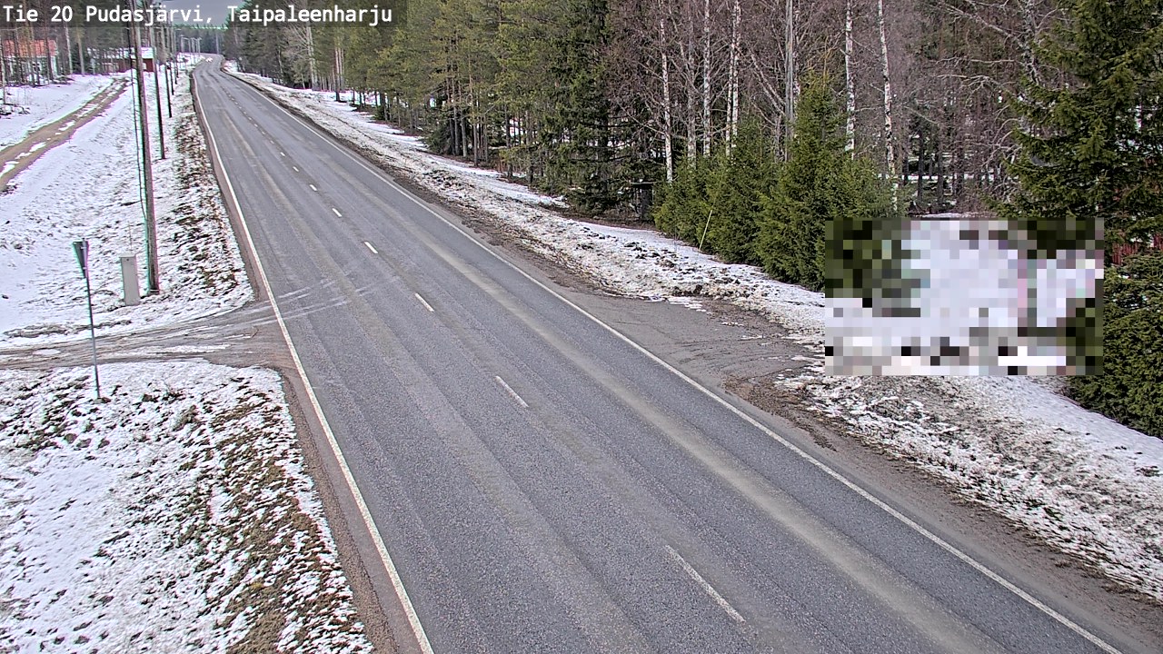 Weather Camera Image Väg 20 Pudasjärvi, Taipaleenharju, Pudasjärvi, Pohjois-Pohjanmaa