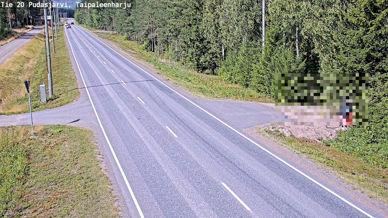 Weather Camera Image Väg 20 Pudasjärvi, Taipaleenharju, Pudasjärvi, Pohjois-Pohjanmaa