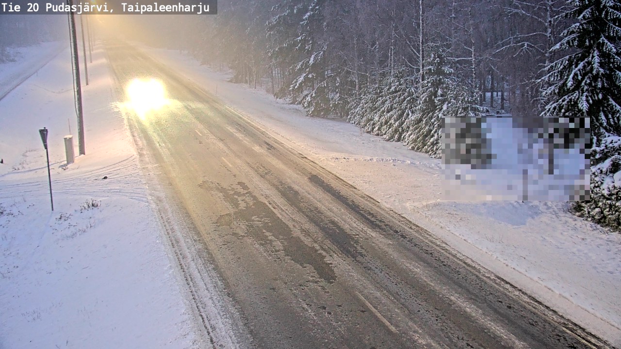 Weather Camera Image Road 20 Pudasjärvi, Taipaleenharju, Pudasjärvi, Pohjois-Pohjanmaa