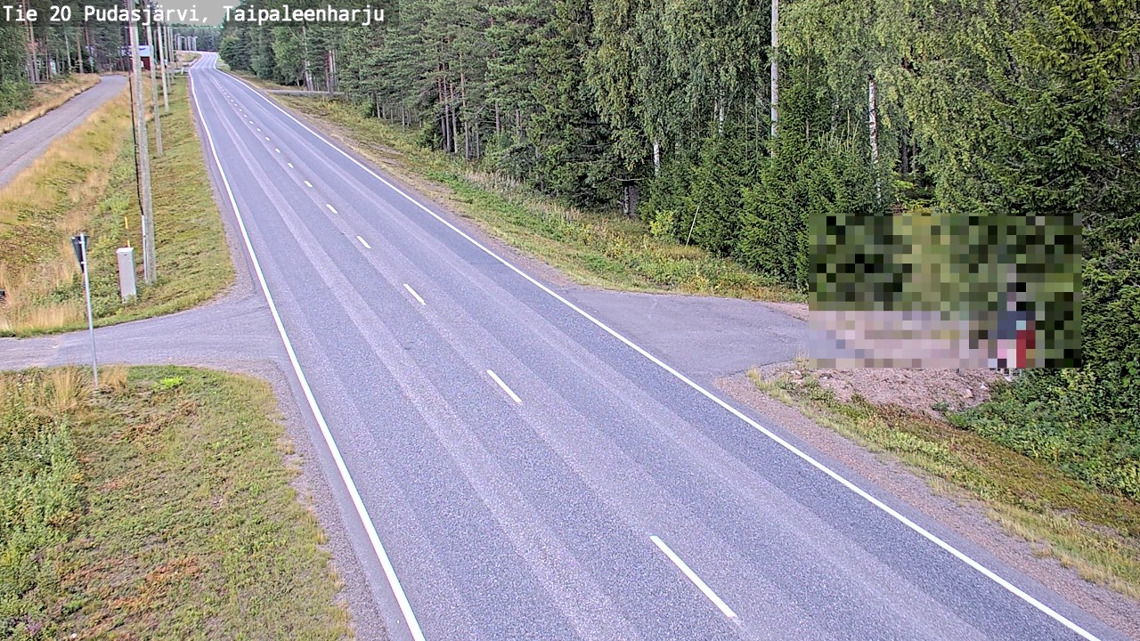 Weather Camera Image Väg 20 Pudasjärvi, Taipaleenharju, Pudasjärvi, Pohjois-Pohjanmaa