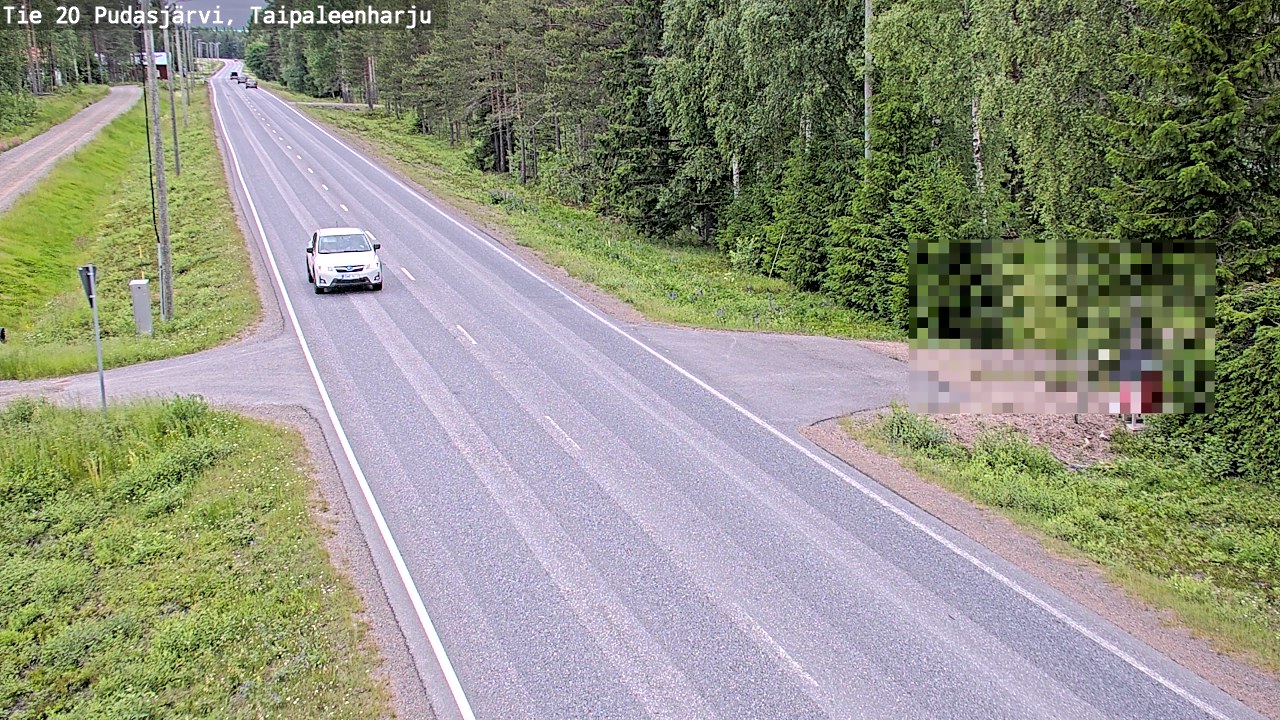 Weather Camera Image Road 20 Pudasjärvi, Taipaleenharju, Pudasjärvi, Pohjois-Pohjanmaa