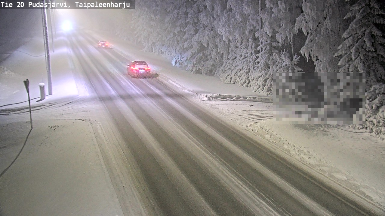 Weather Camera Image Road 20 Pudasjärvi, Taipaleenharju, Pudasjärvi, Pohjois-Pohjanmaa