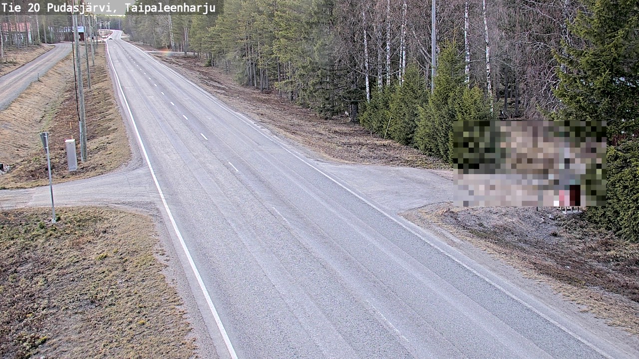 Weather Camera Image Road 20 Pudasjärvi, Taipaleenharju, Pudasjärvi, Pohjois-Pohjanmaa