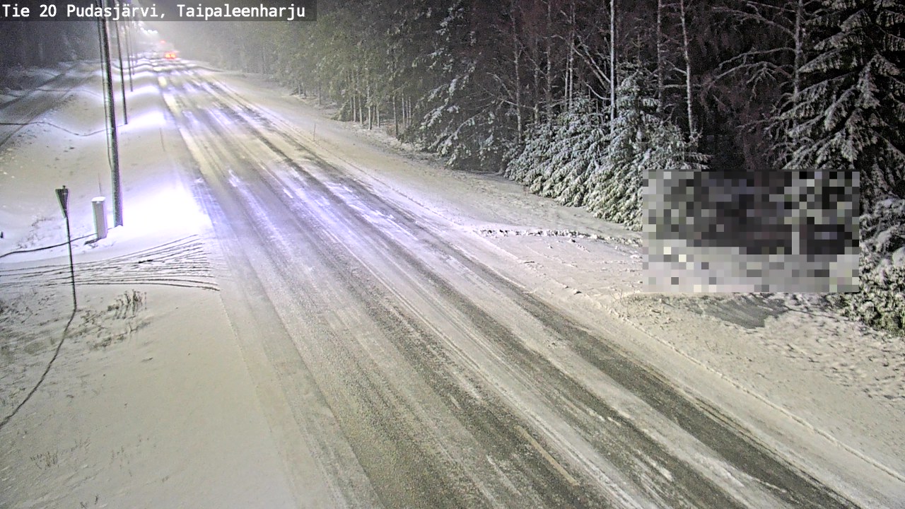 Weather Camera Image Road 20 Pudasjärvi, Taipaleenharju, Pudasjärvi, Pohjois-Pohjanmaa