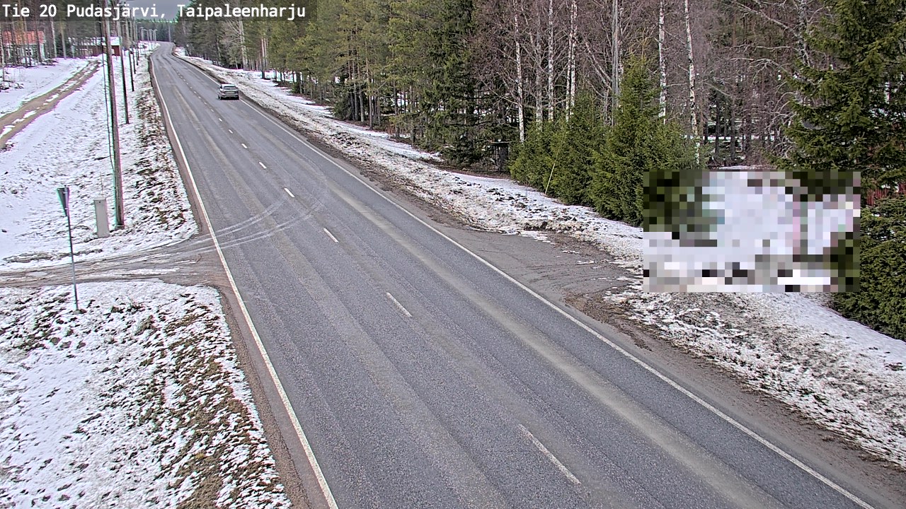 Weather Camera Image Väg 20 Pudasjärvi, Taipaleenharju, Pudasjärvi, Pohjois-Pohjanmaa