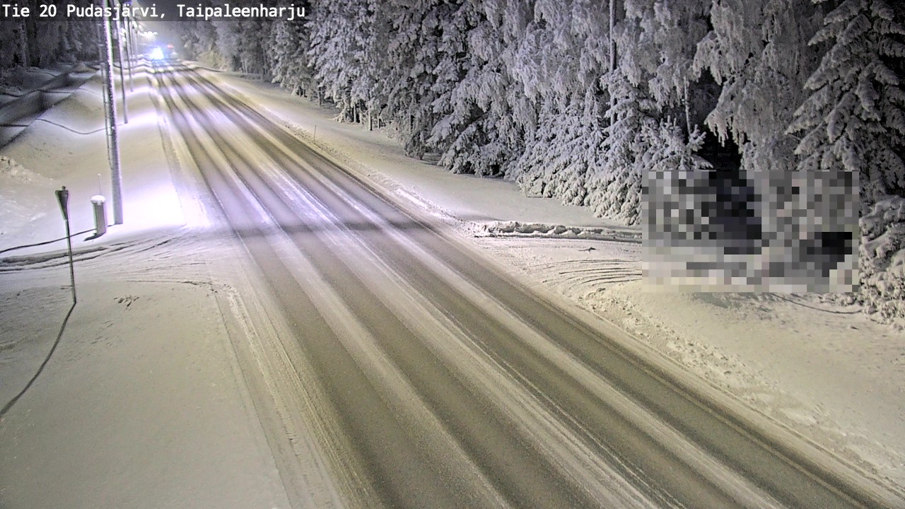 Weather Camera Image Road 20 Pudasjärvi, Taipaleenharju, Pudasjärvi, Pohjois-Pohjanmaa
