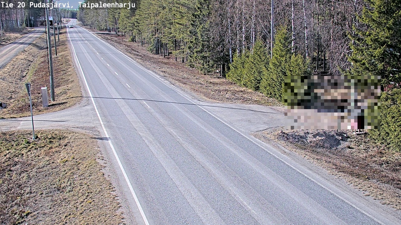 Weather Camera Image Road 20 Pudasjärvi, Taipaleenharju, Pudasjärvi, Pohjois-Pohjanmaa