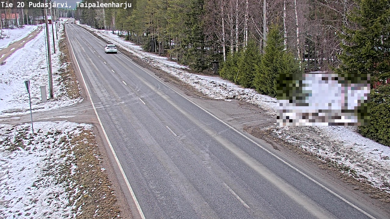 Weather Camera Image Väg 20 Pudasjärvi, Taipaleenharju, Pudasjärvi, Pohjois-Pohjanmaa