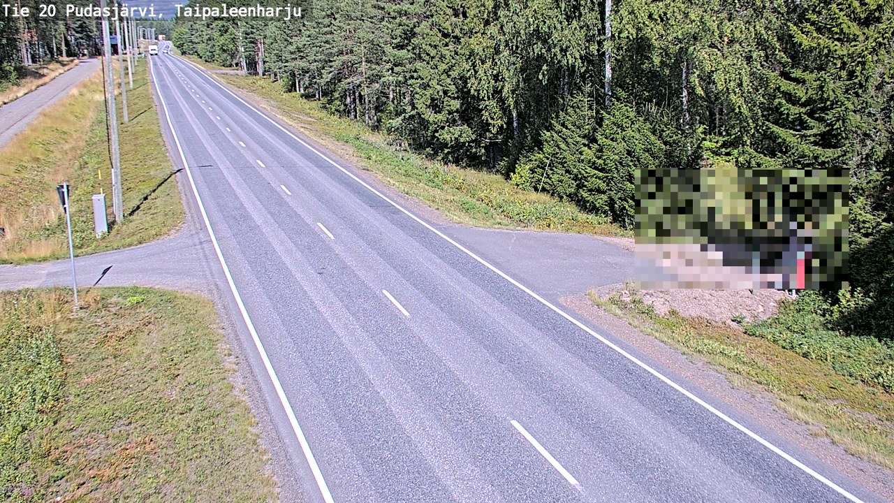 Weather Camera Image Väg 20 Pudasjärvi, Taipaleenharju, Pudasjärvi, Pohjois-Pohjanmaa