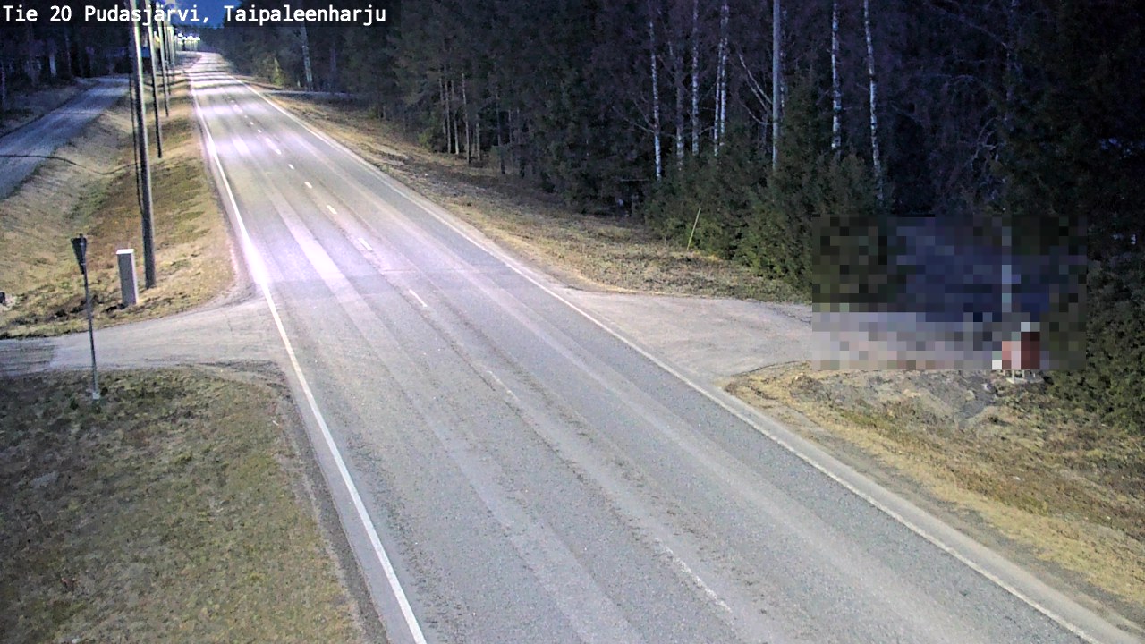 Weather Camera Image Road 20 Pudasjärvi, Taipaleenharju, Pudasjärvi, Pohjois-Pohjanmaa