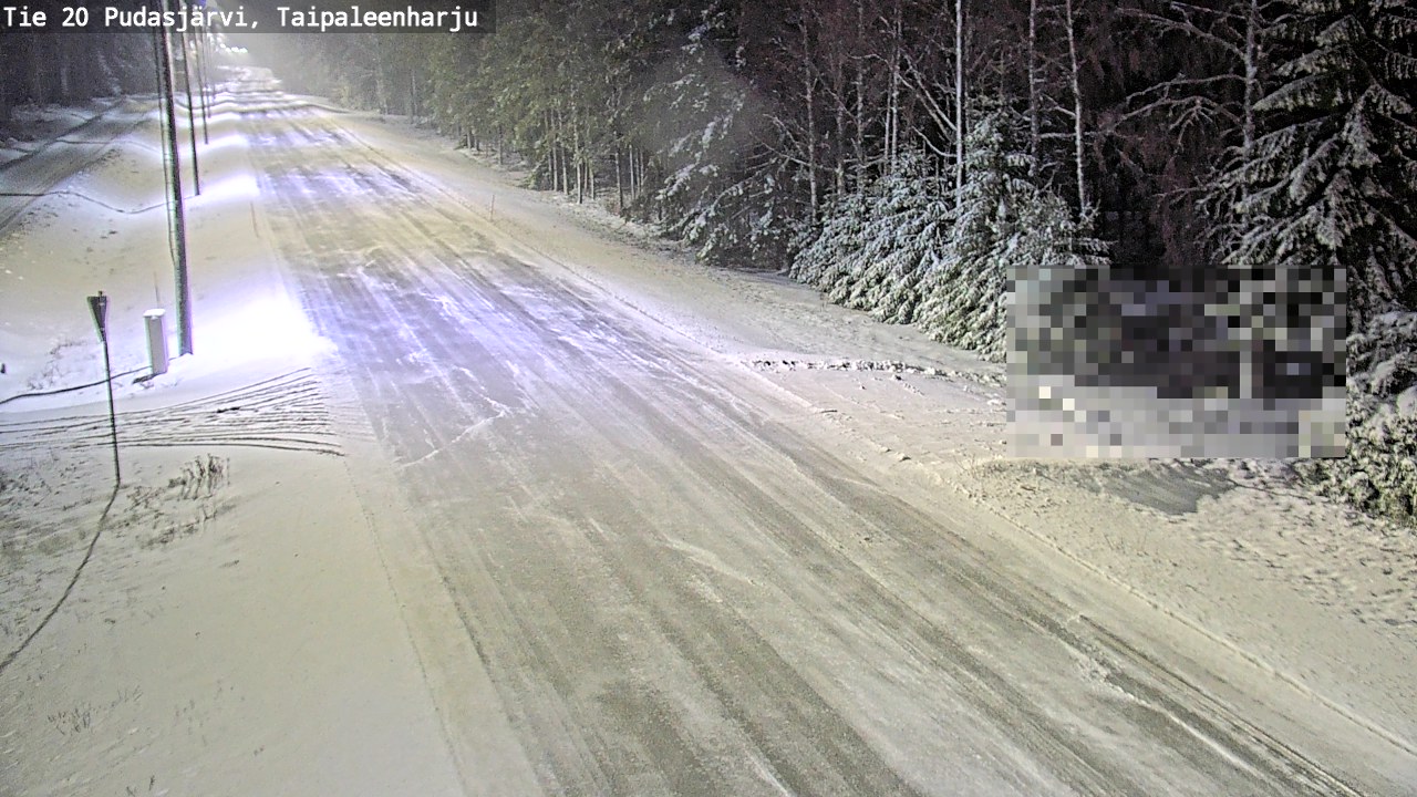 Weather Camera Image Road 20 Pudasjärvi, Taipaleenharju, Pudasjärvi, Pohjois-Pohjanmaa