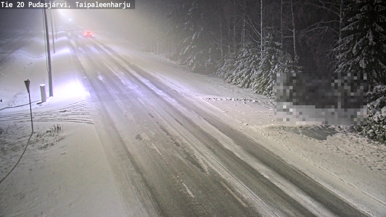 Weather Camera Image Road 20 Pudasjärvi, Taipaleenharju, Pudasjärvi, Pohjois-Pohjanmaa