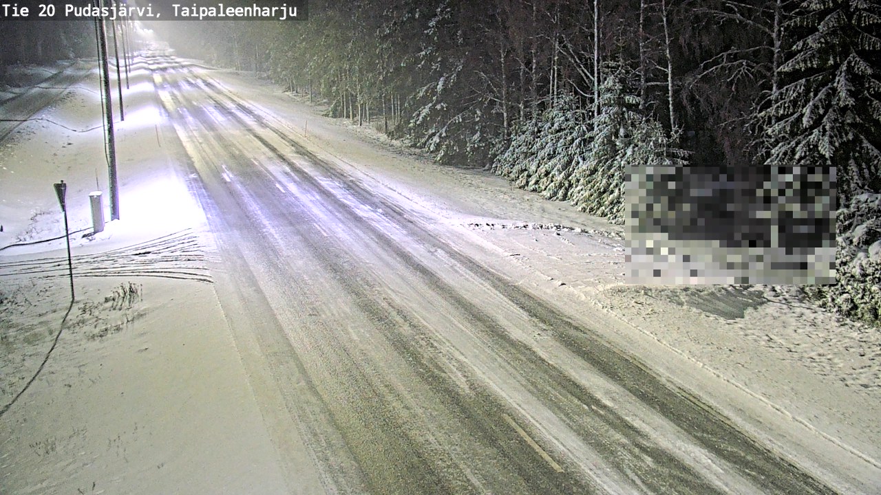 Weather Camera Image Road 20 Pudasjärvi, Taipaleenharju, Pudasjärvi, Pohjois-Pohjanmaa